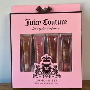 New Juicy Couture 4 Pck Lip Gloss Set Makeup Cosmetic Pink Red Scented Gift